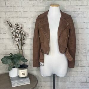 Blank NYC | Coffee Brown Genuine Suede Moto Jacket